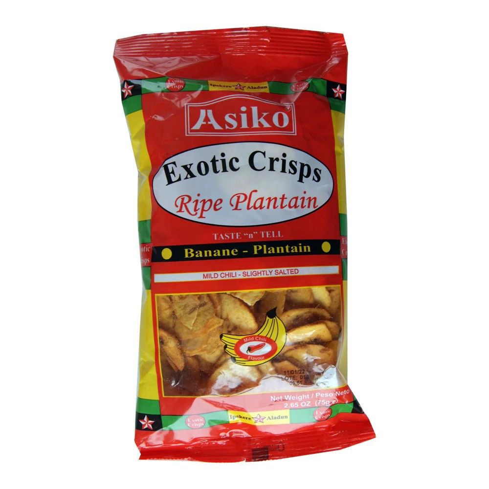 Asiko Exotic Crisps Ripe Plantain 75g